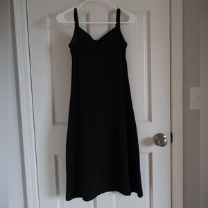 Patagonia Organic Cotton Black Midi Dress XS Outdoorsy Built in Bra
